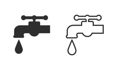Musluk vektör simgesi beyaza izole edildi