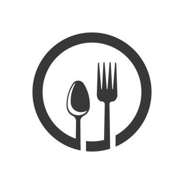 Tabak ve çatal bıçak basit bir simge