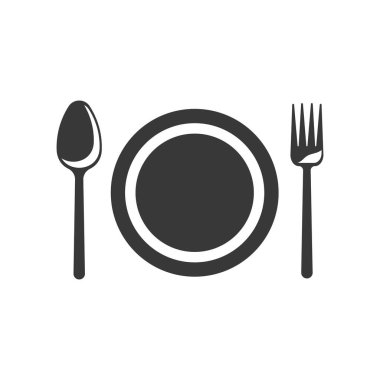 Restoran simgesi beyaz arkaplanda izole edildi