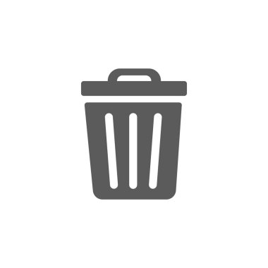 Çöp simgesi vektörü beyaz arkaplanda izole edildi