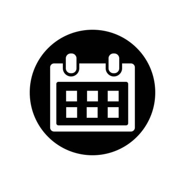 Takvim simgesi vektörü beyaz arkaplanda izole edildi