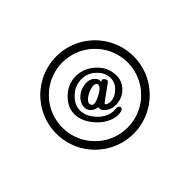 E- posta dairesel düğmesi beyaz arkaplanda izole edildi