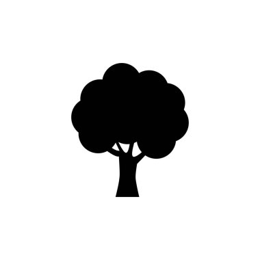 Beyaz arkaplanda izole edilmiş basit ağaç simgesi