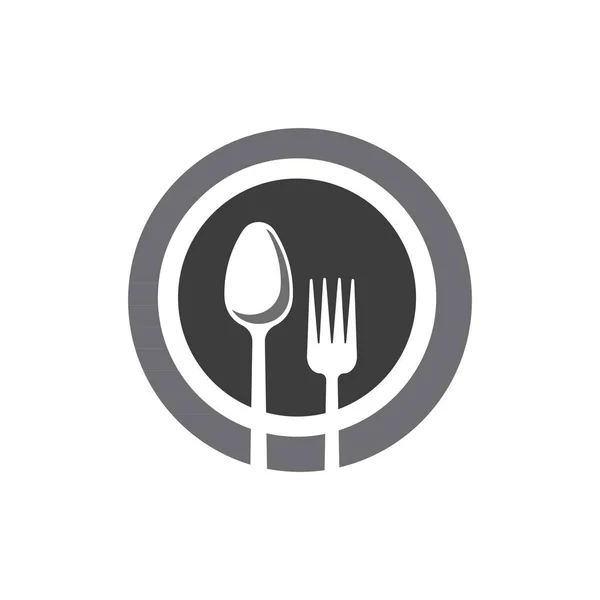 盘子和餐具图标标志 — 图库矢量图片