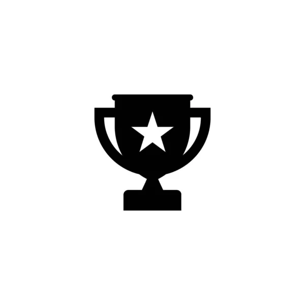 Trophy Ikon Isolerad Vit Bakgrund — Stock vektor