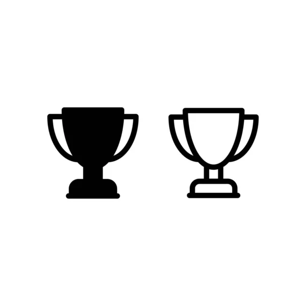 Trophy Outline Isolated White — Stock Vector