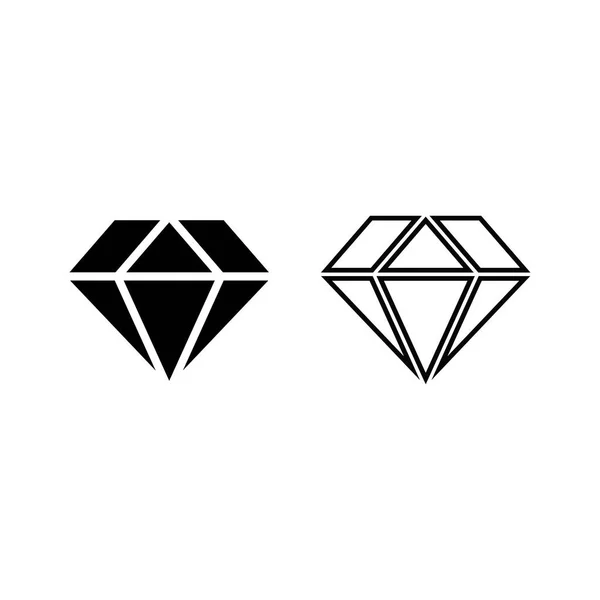 Icono Diamante Vector Aislado Sobre Fondo Blanco — Archivo Imágenes Vectoriales