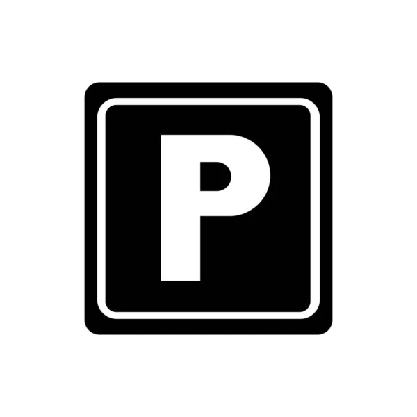 Parking Icon Vector Isolated White Background — Stock Vector