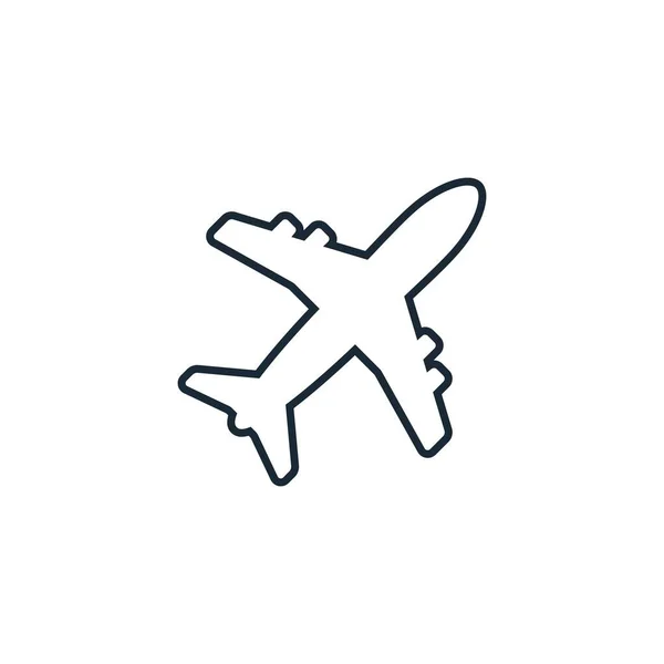 Plane Line Icon White Background — Stock Vector