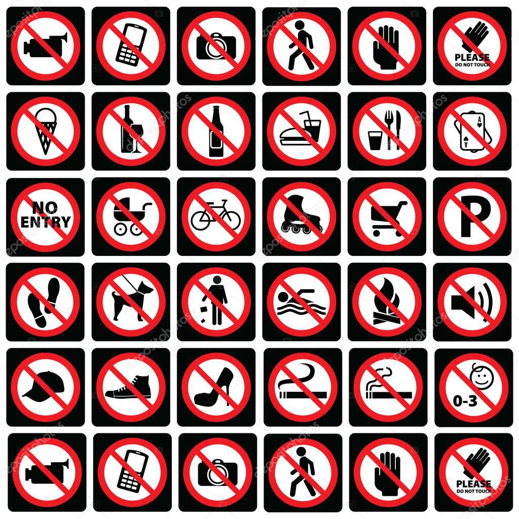 Collection prohibition sign. symbol for web site Computer and mobile vector