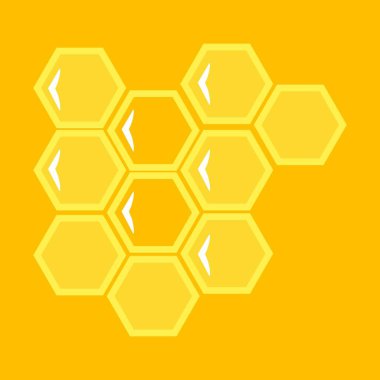 Sarı arkaplanda bal peteği izole edildi