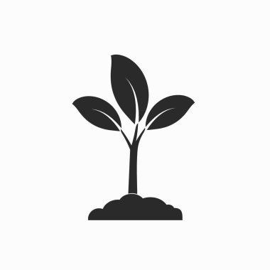Seedling simgesi ya da logo izole edilmiş işaret sembolü illüstrasyonu - yüksek kaliteli siyah biçim vektör simgeleri 