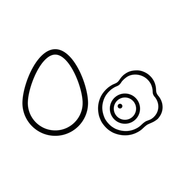 Oeuf Icône Contour Logo — Image vectorielle
