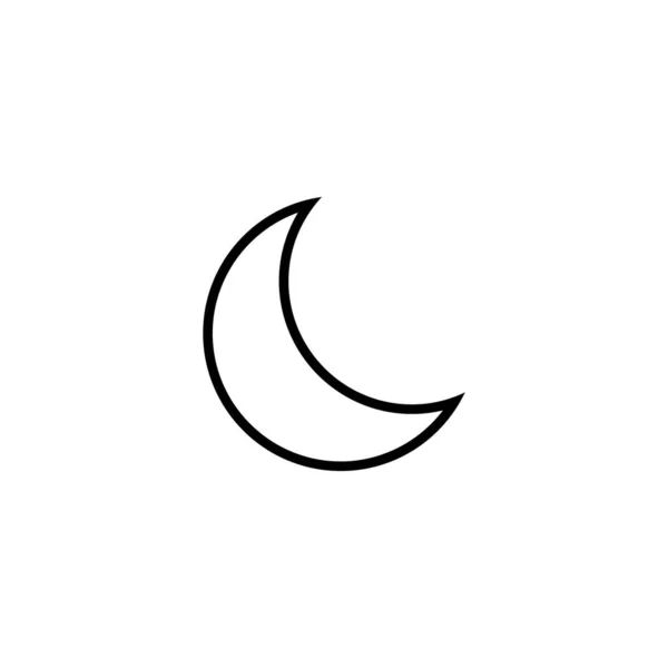 Luna Contorno Icono Vector — Vector de stock