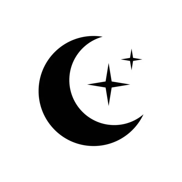 Simbolul Noapte Lunii Stele — Vector de stoc