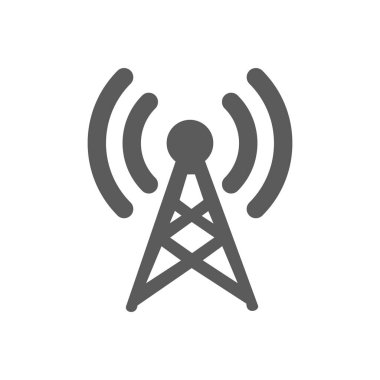 Beyaz üzerine izole edilmiş anten simgesi