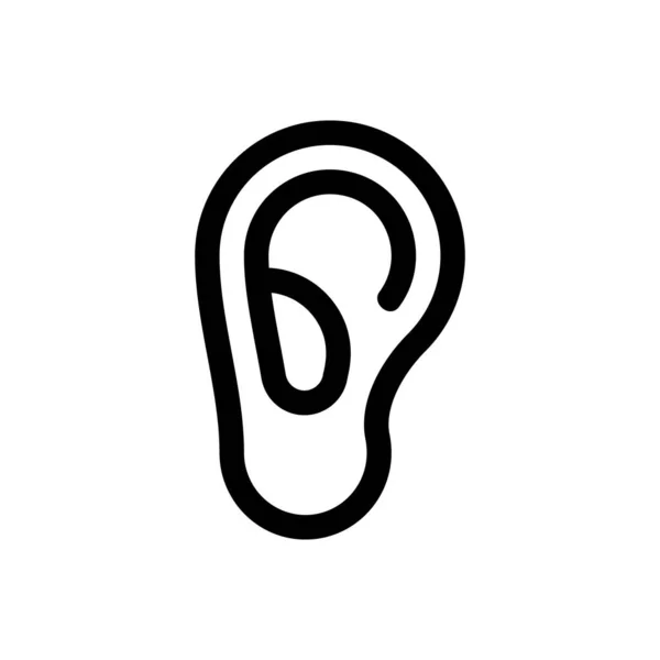 Icône Oreille Vecteur Symbole Pour Web Flat Design — Image vectorielle