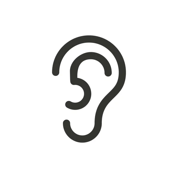 白い背景の耳のアイコン — ストックベクタ