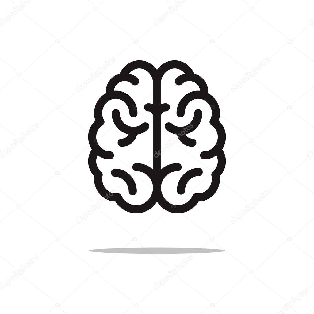 Brain vector icon isolated on white background