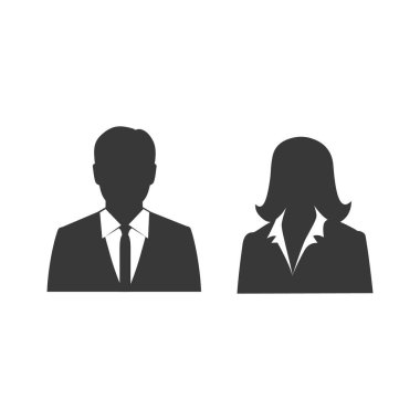 İş adamı ve kadın simge vektörü