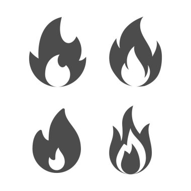 Ateş Alevleri ikon vektörü kümesi