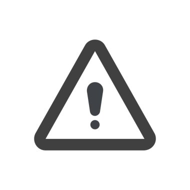 Beyaz üzerinde izole edilmiş uyarı simgesi vektörü