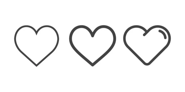 Ikony Srdce Koncept Lásky Izolované Bílém — Stockový vektor