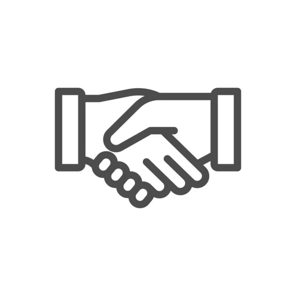 Handshake Linha Ícone Símbolo Vetor —  Vetores de Stock