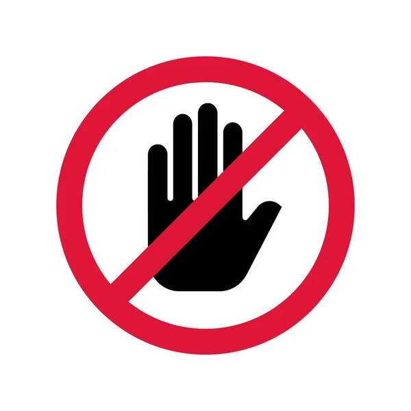 Stop Hand Symbol Isoliert Auf Weißem Hintergrund — Stockvektor