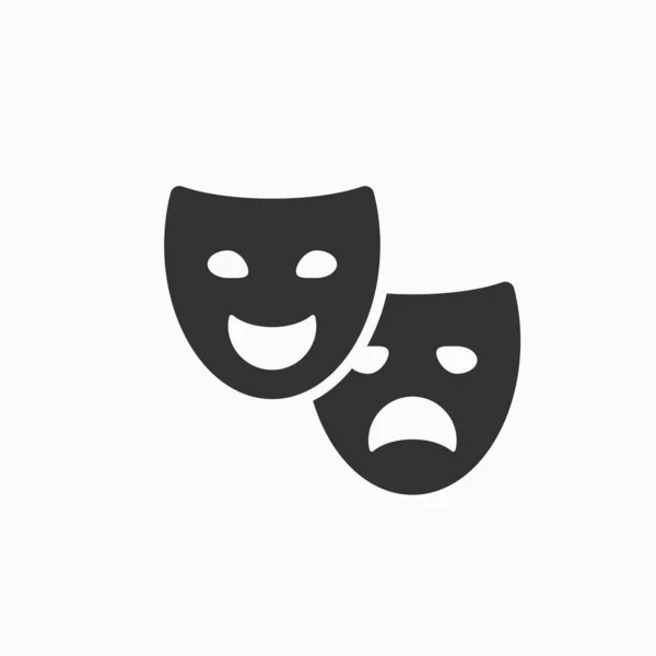 Teatro Máscaras Icono Símbolo Vector — Vector de stock