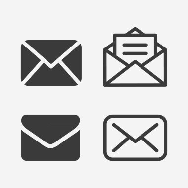 Zarf Posta Simgesi beyaza izole edildi