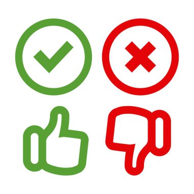 İşaretli simge vektörü ile beğen ve beğenme