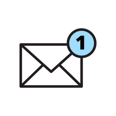 İleti simgesi beyaz arkaplanda izole edildi