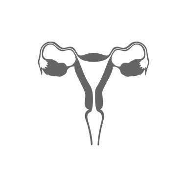 Beyaz arkaplanda rahim simgesi izole edildi