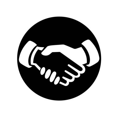 İş tokalaşma simgesi beyazda izole edildi