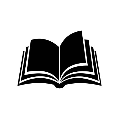 Beyaz arkaplanda izole kitap simgesi aç