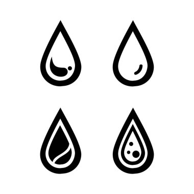 Su Damlaları Satırı Simge Vektörü