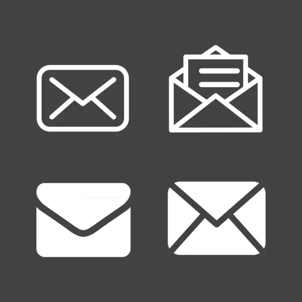 Envolvente Mail Icon Aislado Sobre Fondo Gris — Archivo Imágenes Vectoriales