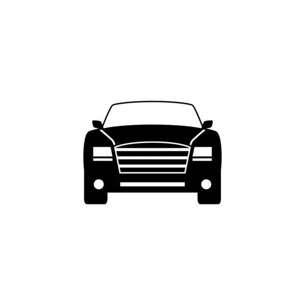 Icono Visión Frontal Del Coche Aislado Blanco — Archivo Imágenes Vectoriales