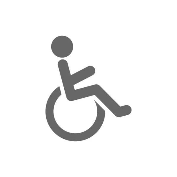 Icône Fauteuil Roulant Handicapé Isolé Sur Fond Blanc — Image vectorielle