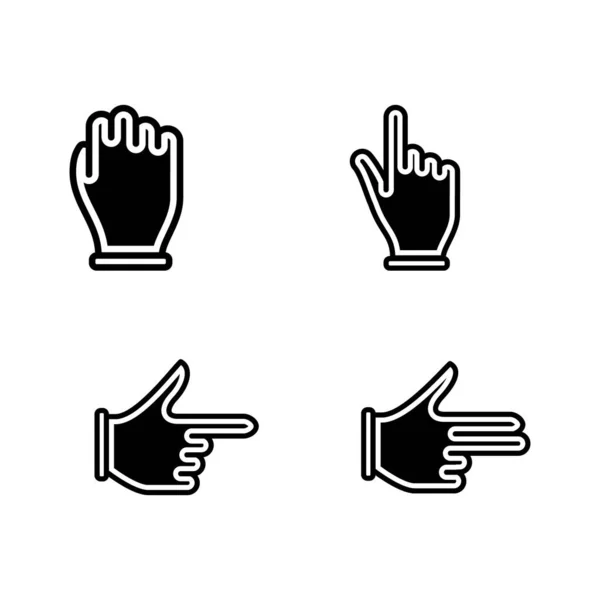 Hand Gesture Set Icon Symbol — Stock Vector