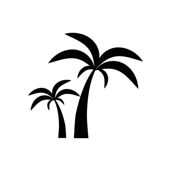 Palm Boom Silhouet Pictogram Logo — Stockvector