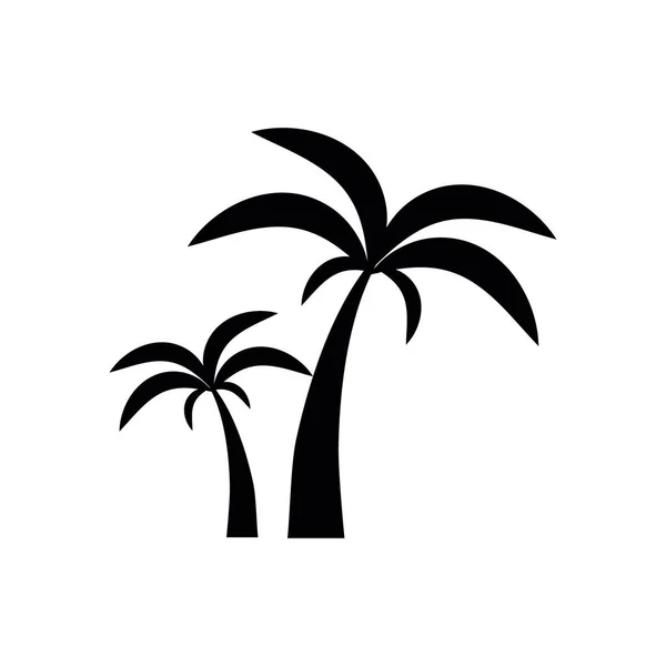 Logo Icono Silueta Palmera — Vector de stock