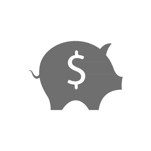 Piggy Icono Orilla Símbolo Icono Dinero — Vector de stock