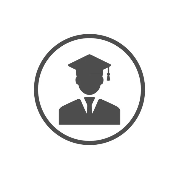 Student Met Graduatie Cap Symbool — Stockvector