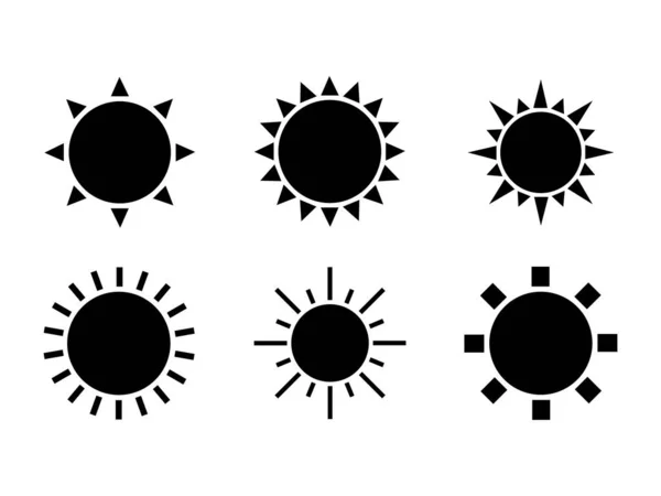Sol Icono Set Aislado Sobre Fondo Blanco — Archivo Imágenes Vectoriales