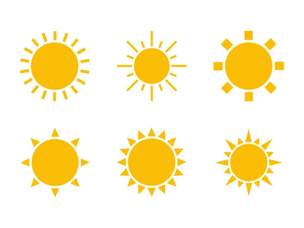 Sol Set Icono Símbolo Vector — Archivo Imágenes Vectoriales
