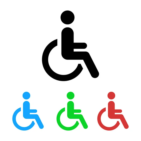Αναπηρικό Αναπηρικό Καροτσάκι Εικονίδιο Διάνυσμα Συμβόλων — Διανυσματικό Αρχείο