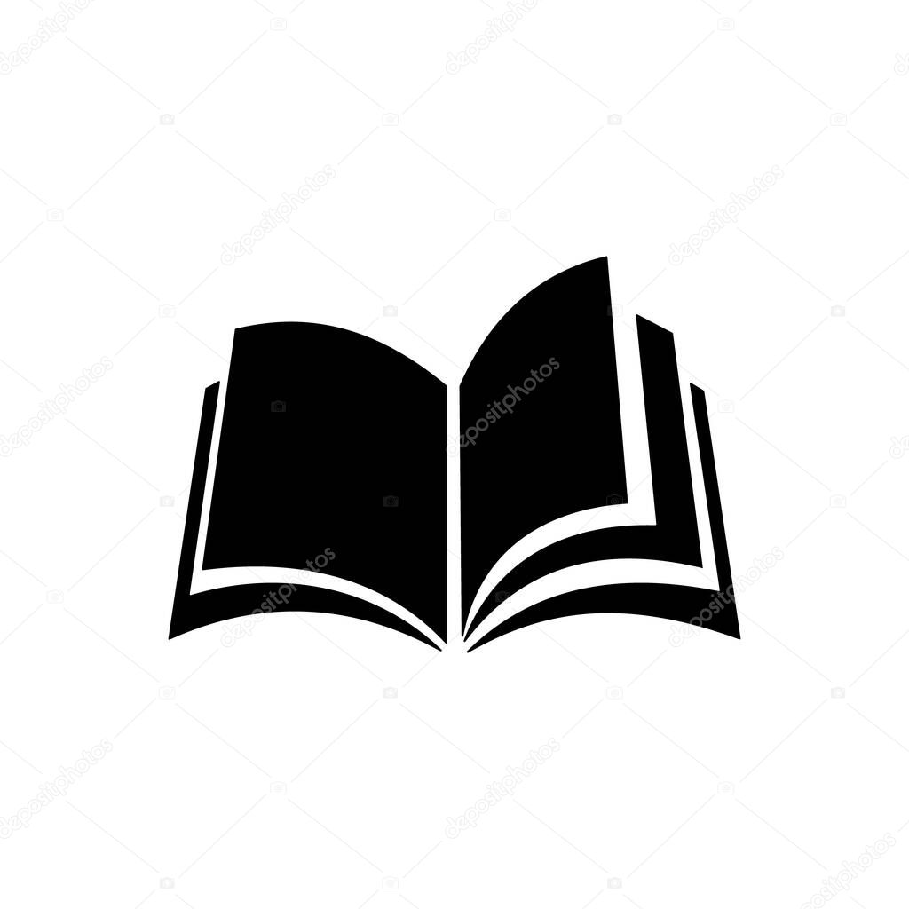 Open book top view icon logo