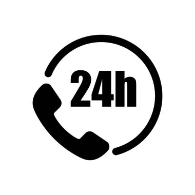 24 saatlik çağrı merkezi simge vektörü